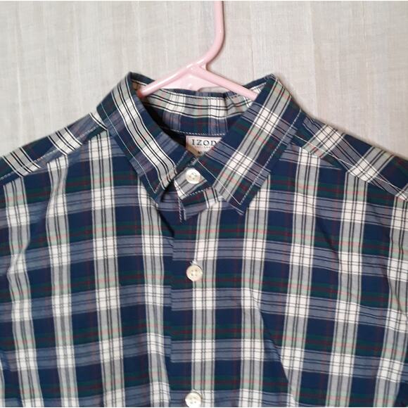 Izod Boy Medium 8‎ Shirt Top Button Down Long-sleeved - Picture 1 of 5